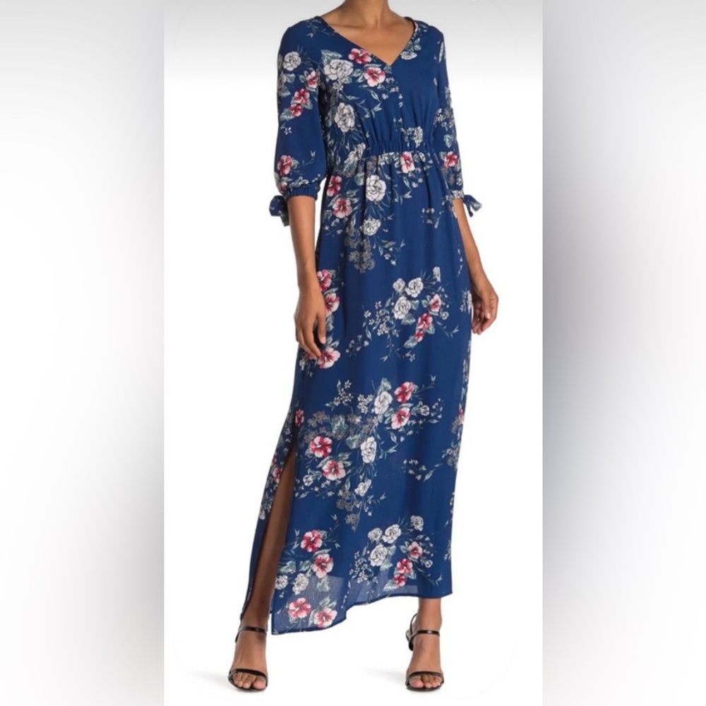 SUPERFOXX – Floral Printed Crepe Maxi Dress Medium